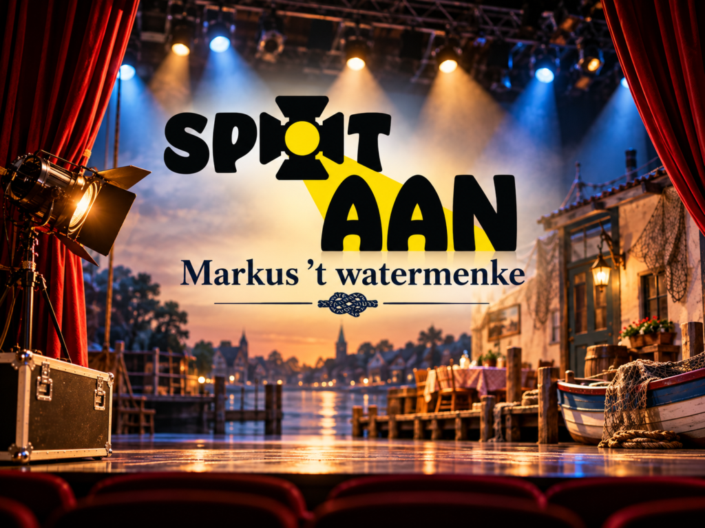 Promotieposter toneelvoorstelling Spot Aan Wessem 2026 met theaterverlichting door Bproductions